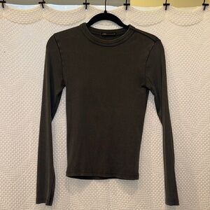 Zara Dark Gray Long Sleeve Tee